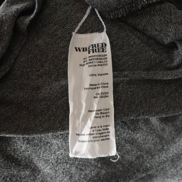 Wilfred Free Women's Grey Small Scoop Neck Stretch Casual Long Sleeve T-Shirt - Picture 9 of 9